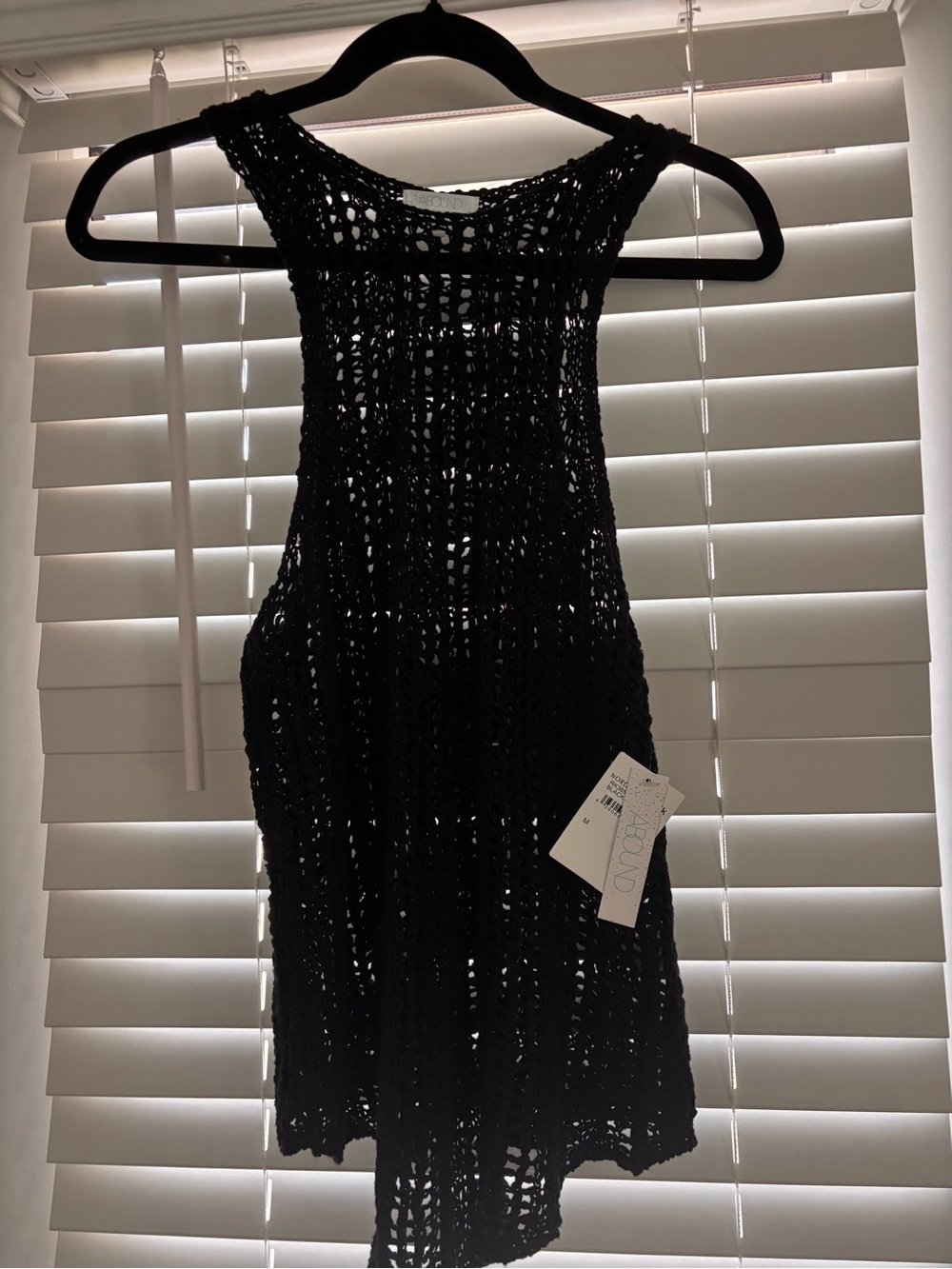 Abound Black Crochet Tank Dress